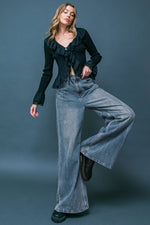 DARING TREND WASHED DENIM PANTS - By Baano