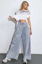 PLAY MY WAY STRIPED DENIM PANTS - By Baano