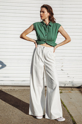 CLEAN SLATE DENIM TOP - By Baano