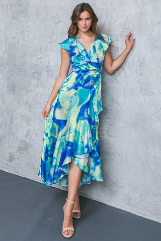 LA BEBE WOVEN SATIN MAXI DRESS - By Baano
