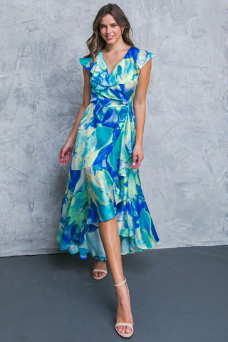 LA BEBE WOVEN SATIN MAXI DRESS - By Baano