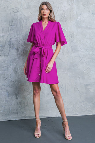 SPEAK NOW WOVEN MINI DRESS - By Baano