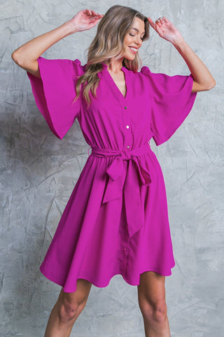 SPEAK NOW WOVEN MINI DRESS - By Baano