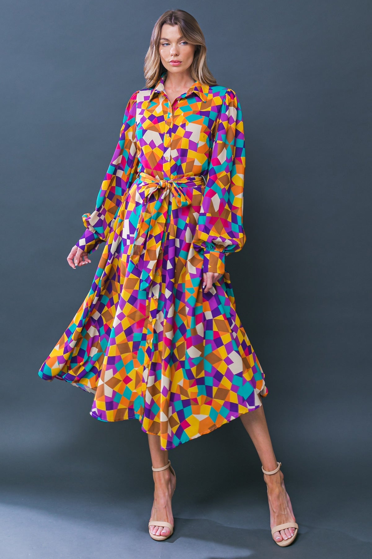 CHANGE IN THE AIR WOVEN MIDI DRESS - By Baano