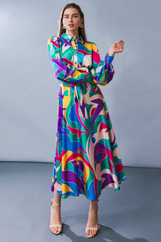 FOCUSED ON PRIORITIES WOVEN MIDI DRESS - By Baano
