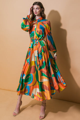 FOCUSED ON PRIORITIES WOVEN MIDI DRESS - By Baano