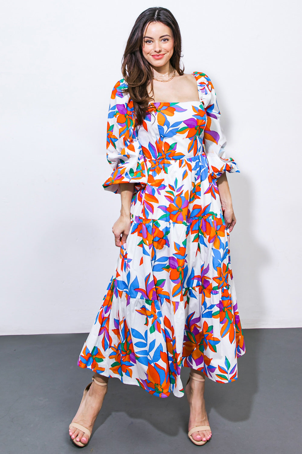 FEELING OPTIMISTIC WOVEN MIDI DRESS - By Baano