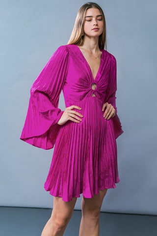 GRACEFUL ENTRANCE SATIN MINI DRESS - By Baano
