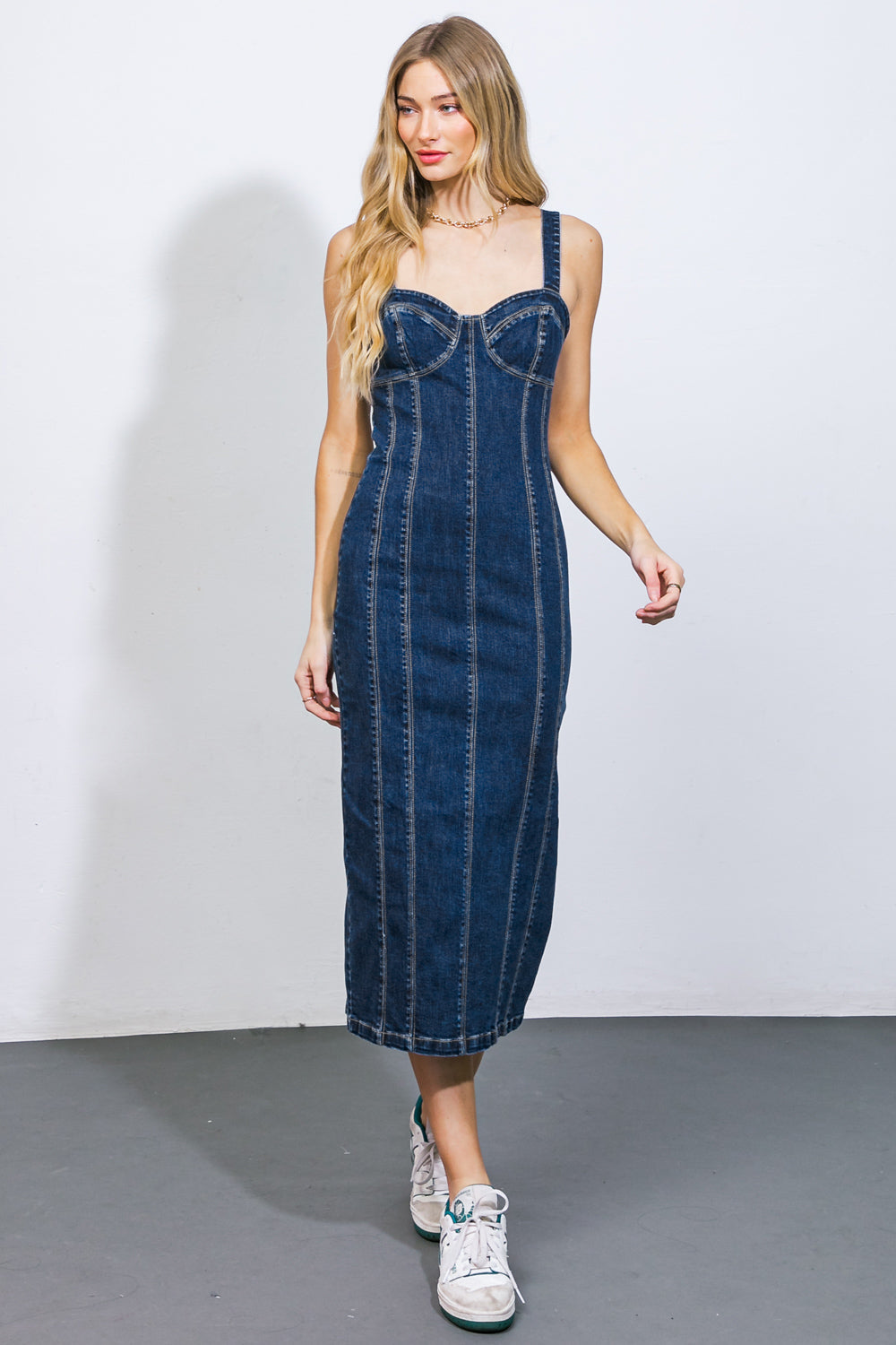 A GREATER LOVE DENIM MIDI DRESS - By Baano