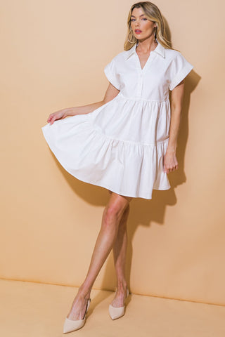 TIMELESS BEAUTY TWILL MINI DRESS - By Baano