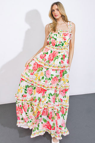 PULLING HEARTSTRINGS WOVEN MAXI DRESS - By Baano