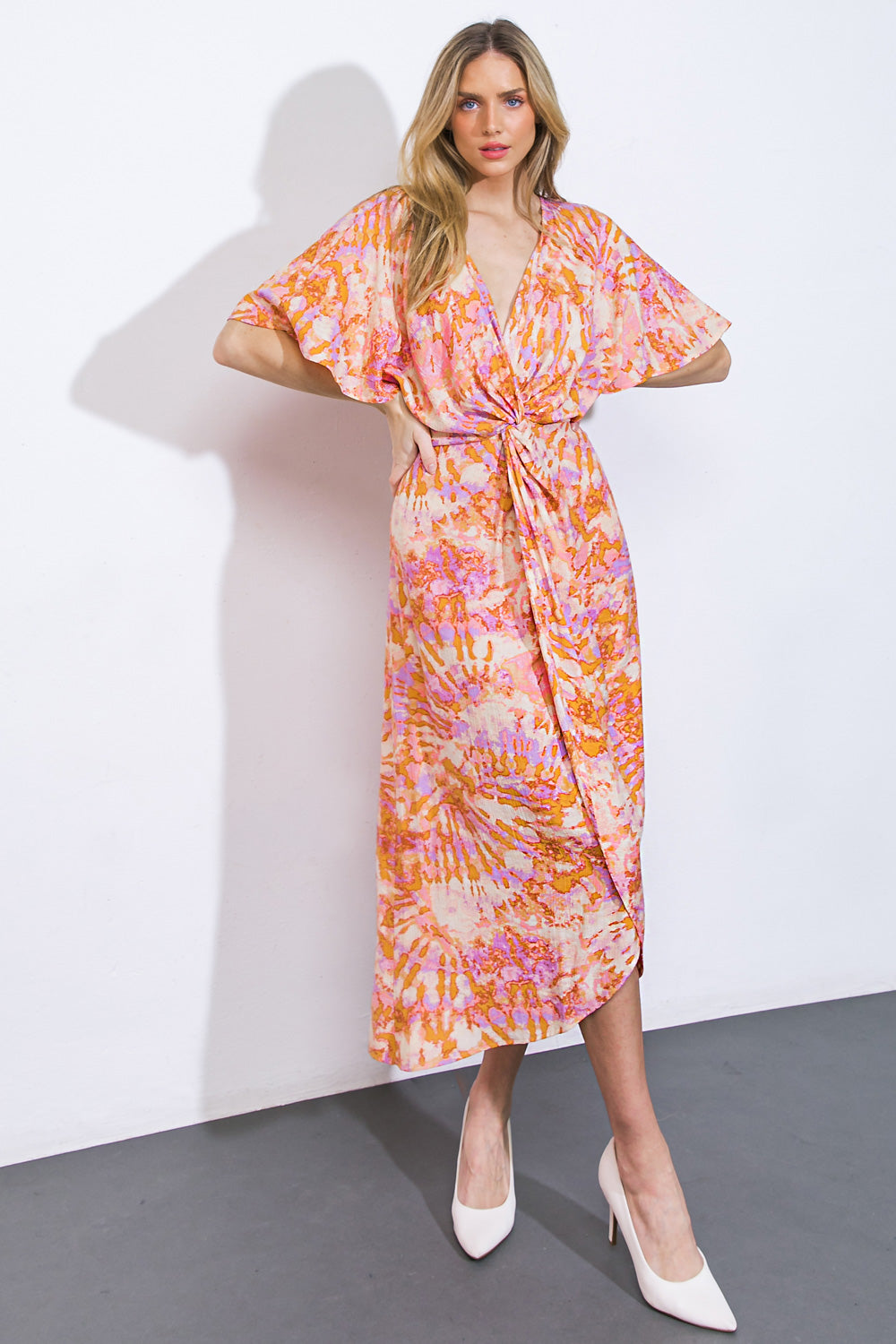 MOST WONDERFUL TIME WOVEN MIDI DRESS - By Baano