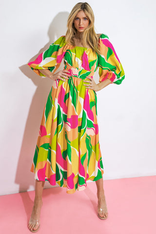 A SECOND THOUGHT WOVEN MIDI DRESS - By Baano