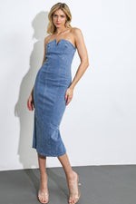 DIVINE DREAM DENIM MIDI DRESS - By Baano