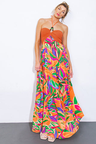 INTO THE THICK OF IT COMBINATION MIDI DRESS - By Baano