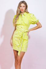 BELLE OF THE NIGHT TWILL MINI DRESS - By Baano