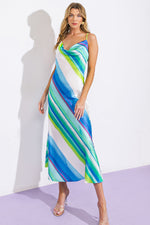 SENSE OF SERENITY WOVEN SATIN MIDI DRESS - By Baano