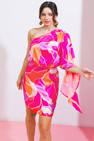 DESERT EXPRESS WOVEN SATIN MINI DRESS - By Baano