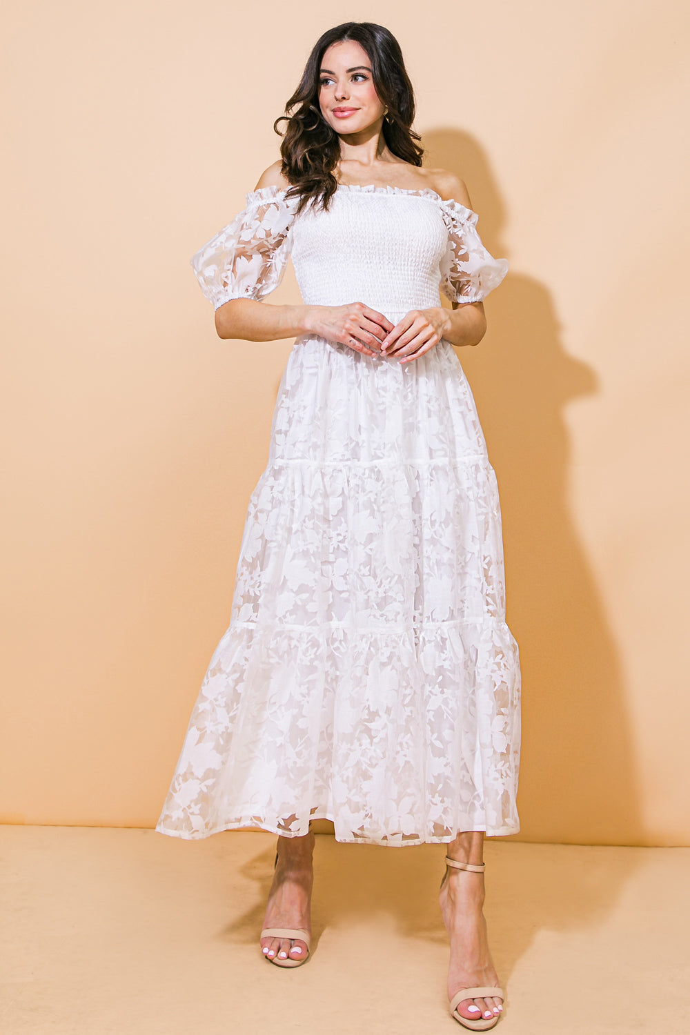 LOVE IN YOUR EYES WOVEN MIDI DRESS - By Baano