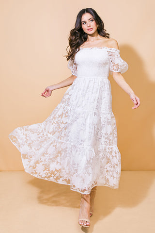 LOVE IN YOUR EYES WOVEN MIDI DRESS - By Baano