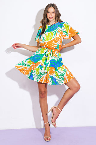 LISTEN TO THE MUSIC WOVEN MINI DRESS - By Baano