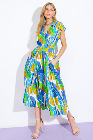 SUMMER MIRAGE WOVEN MIDI DRESS - By Baano