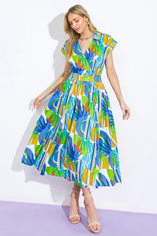 SUMMER MIRAGE WOVEN MIDI DRESS - By Baano