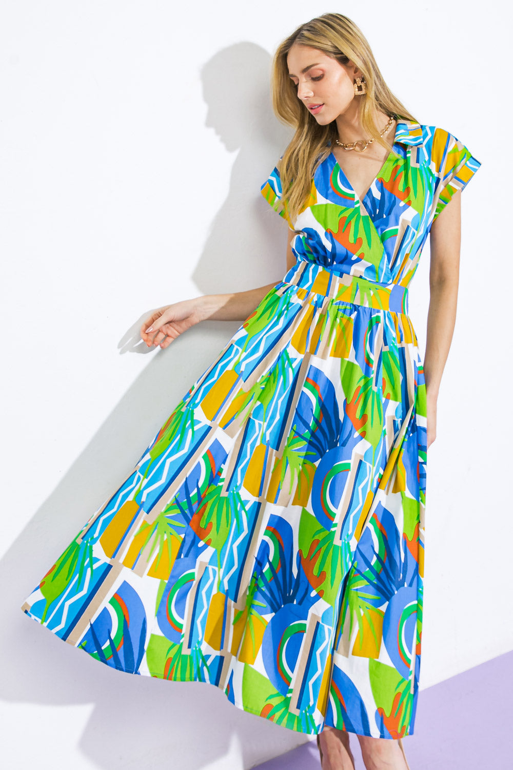 SUMMER MIRAGE WOVEN MIDI DRESS - By Baano