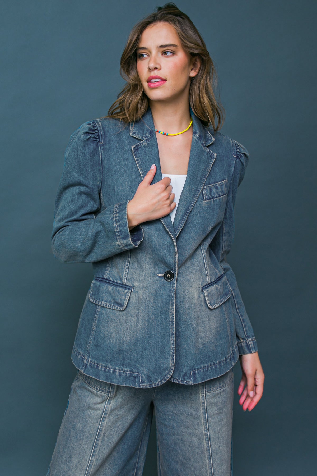 GIVE IT YOUR ALL DENIM BLAZER - By Baano