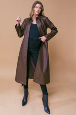 WHAT A WONDERFUL DAY LEATHER MIDI COAT - By Baano