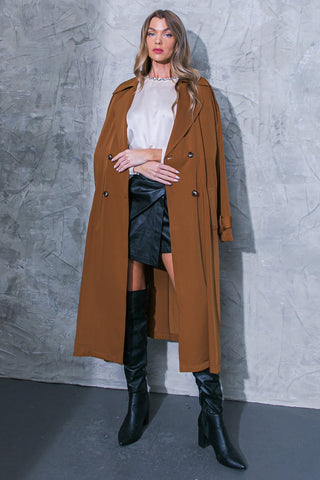 WOMEN ON THE MOON WOVEN TRENCH COAT - By Baano