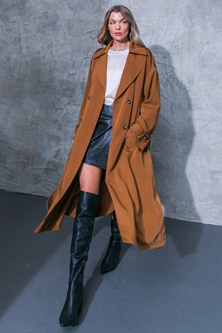 WOMEN ON THE MOON WOVEN TRENCH COAT - By Baano
