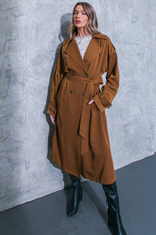 WOMEN ON THE MOON WOVEN TRENCH COAT - By Baano