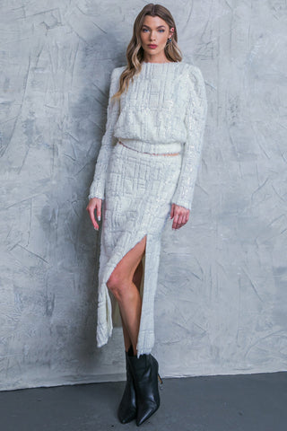 MADE YOU MY WORLD WOVEN MIDI SKIRT - By Baano