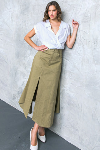 COMPLETE CRUSH TWILL MIDI SKIRT - By Baano