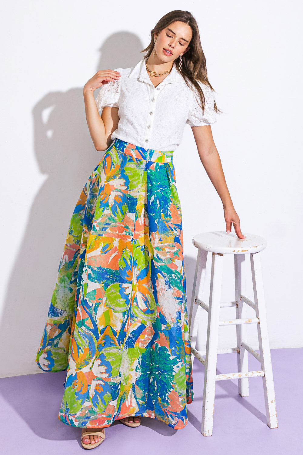 COASTAL CHIC WOVEN MAXI SKIRT - By Baano