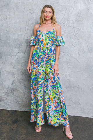 UNSEEN BEAUTY FLORAL WOVEN JUMPSUIT - By Baano