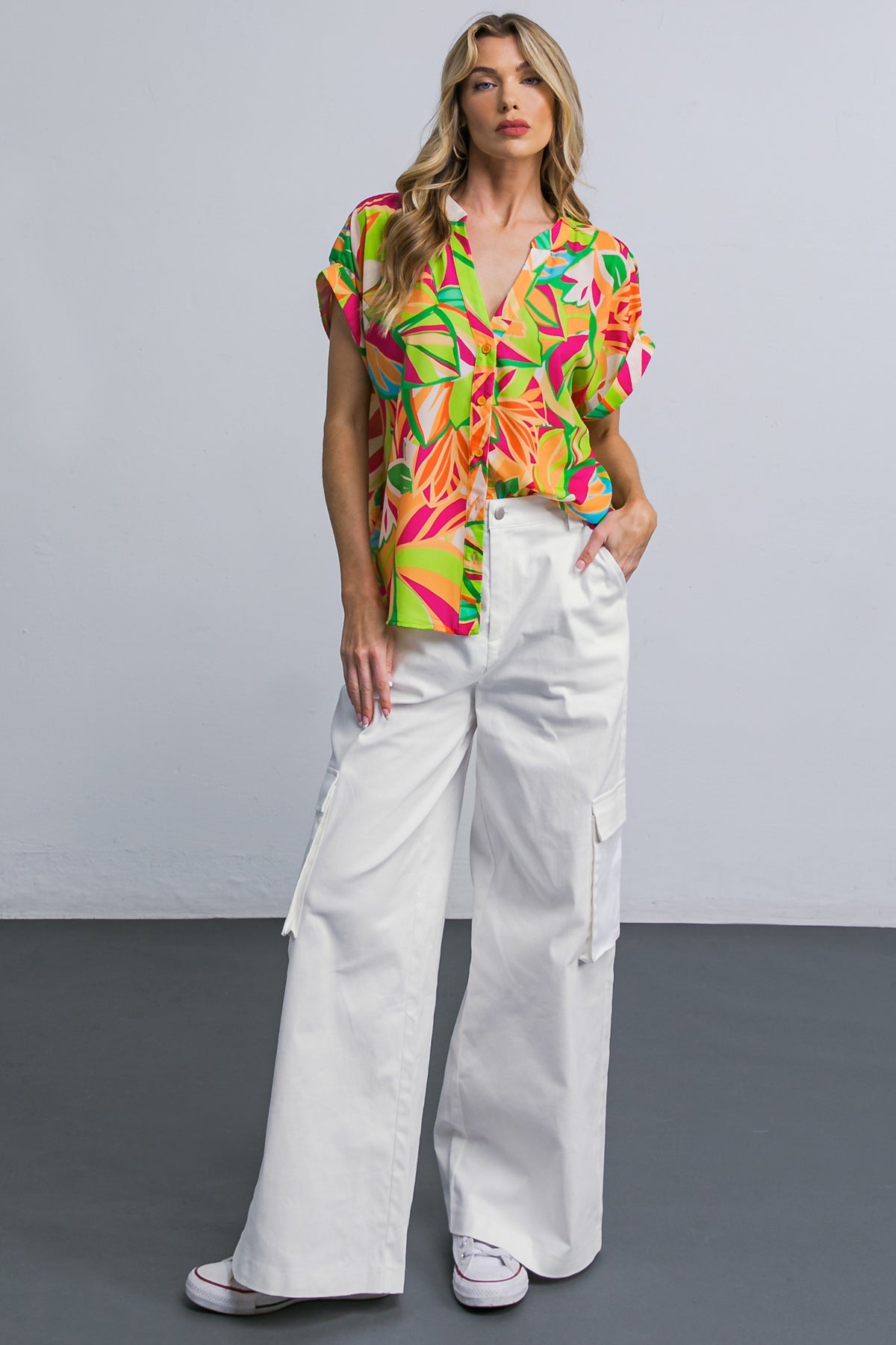 ADORABLE POSH WOVEN CARGO PANTS - By Baano