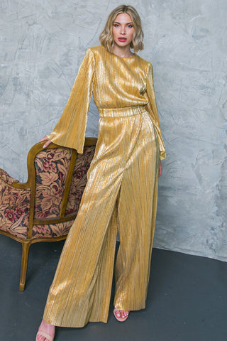 DARE TO DAZZLE PLISSE JUMPSUIT - By Baano