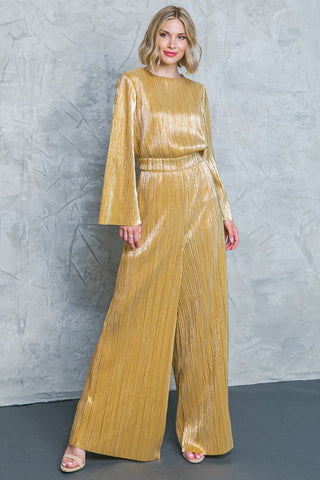 DARE TO DAZZLE PLISSE JUMPSUIT - By Baano