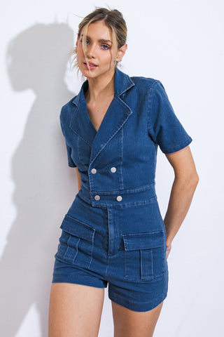 THIS ISN'T GOODBYE DENIM ROMPER - By Baano