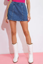 MOMENTS IN LOVE DENIM SKORT - By Baano