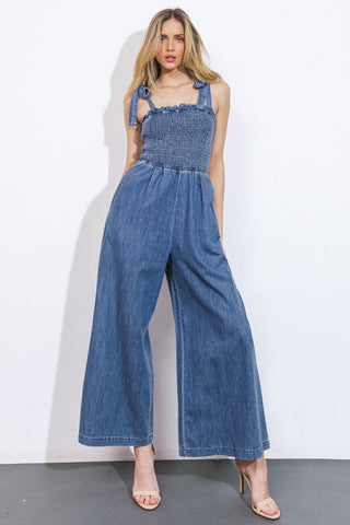 GETTING IT DONE DENIM JUMPSUIT - By Baano