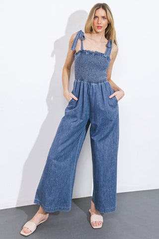 GETTING IT DONE DENIM JUMPSUIT - By Baano
