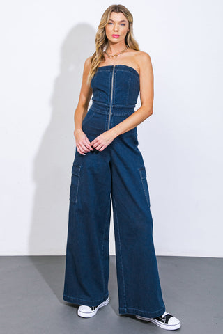 GOOD TOGETHER DENIM JUMPSUIT - By Baano