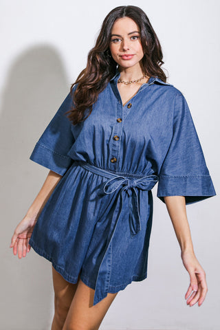 SEIZE THE DAY DENIM ROMPER - By Baano