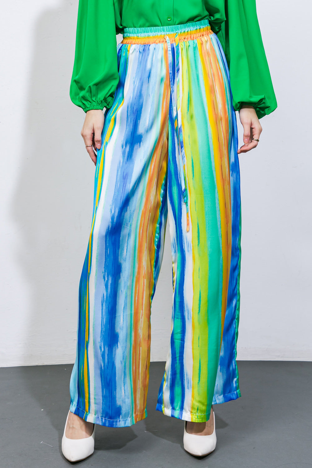 TAKE ME DANCING WOVEN SATIN PANTS - By Baano