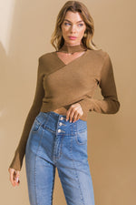 DEVOTION METALLIC SWEATER CROP TOP - By Baano