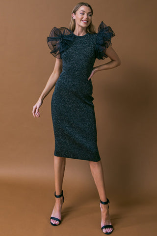 THIS IS YOUR SIGN METALLIC MIDI DRESS - By Baano