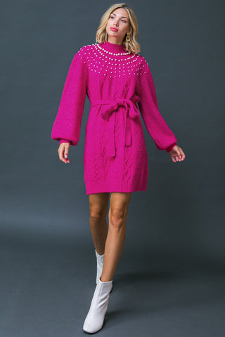 BRING THE VIBES SWEATER MINI DRESS - By Baano